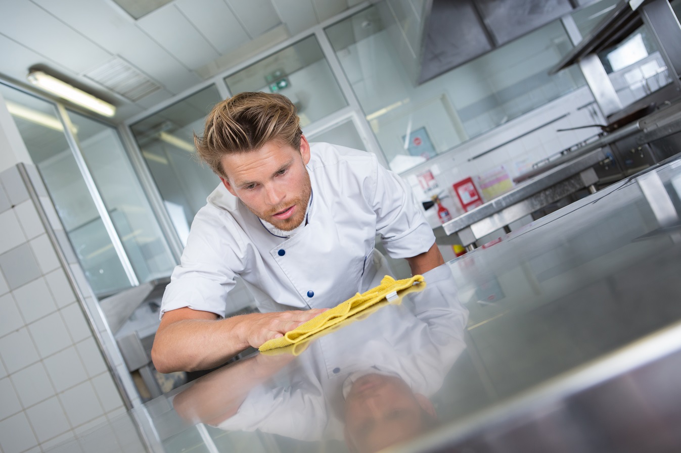 Disinfection of surfaces in contact with food